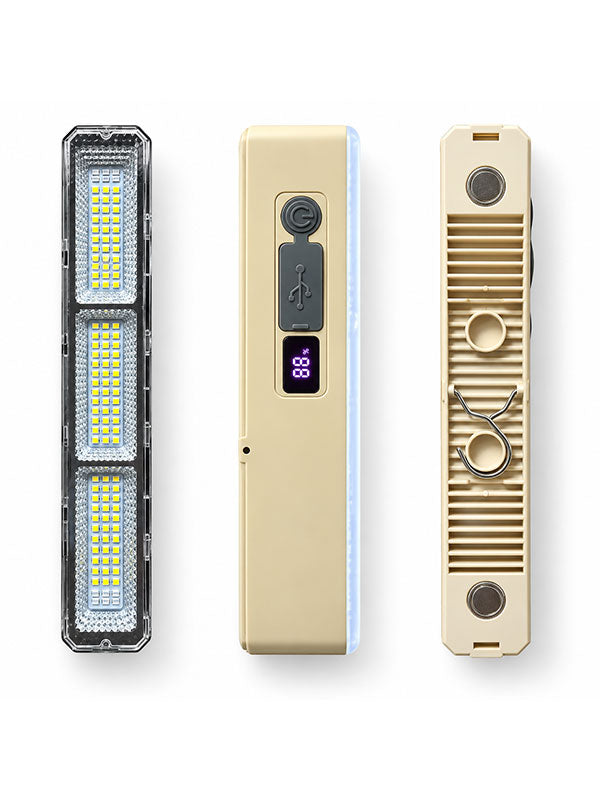 Portable Solar Outdoor LED Light front and back views