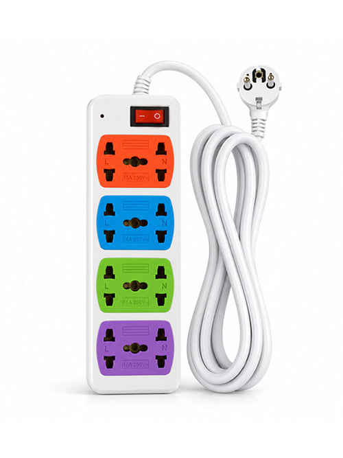 4 socket universal extension board with power switch
